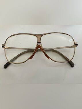 Vintage 70s Tura Aviator Glasses Gold-Black Frame Unisex